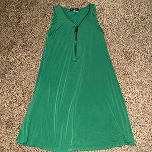 Ariella Green Dress with Front Zipper